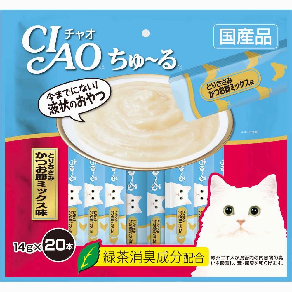 10% OFF: Ciao ChuRu Chicken Fillet & Sliced Bonito Liquid Cat Treats 280g