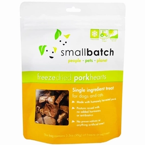 10% OFF (Exp 18Nov25): Smallbatch Pork Hearts Freeze Dried Cat & Dog Treats 3.5oz