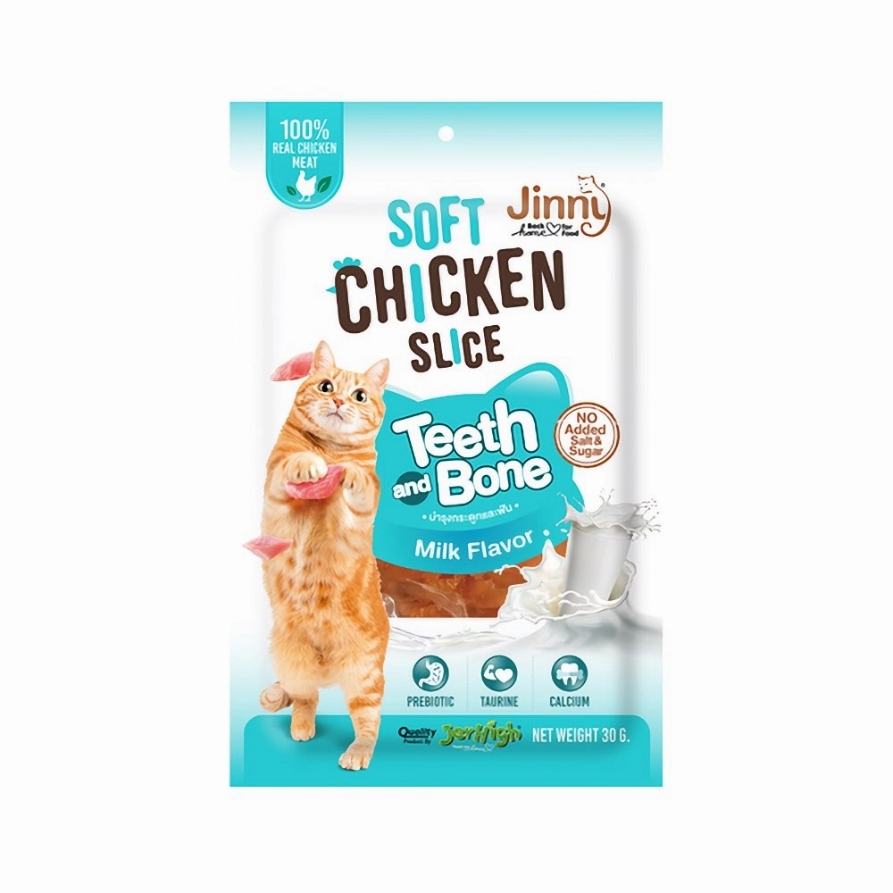 10% OFF: Jinny Cat Soft Chicken Slice Teeth & Bone Milk Cat Treat 30g