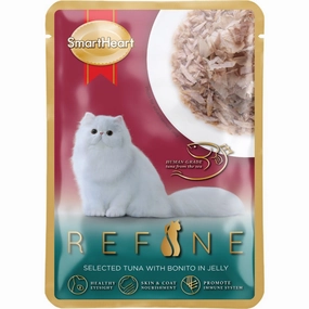 10% OFF: Smartheart Refine Selected Tuna With Bonito In Jelly Pouch Cat Food 70g x 12