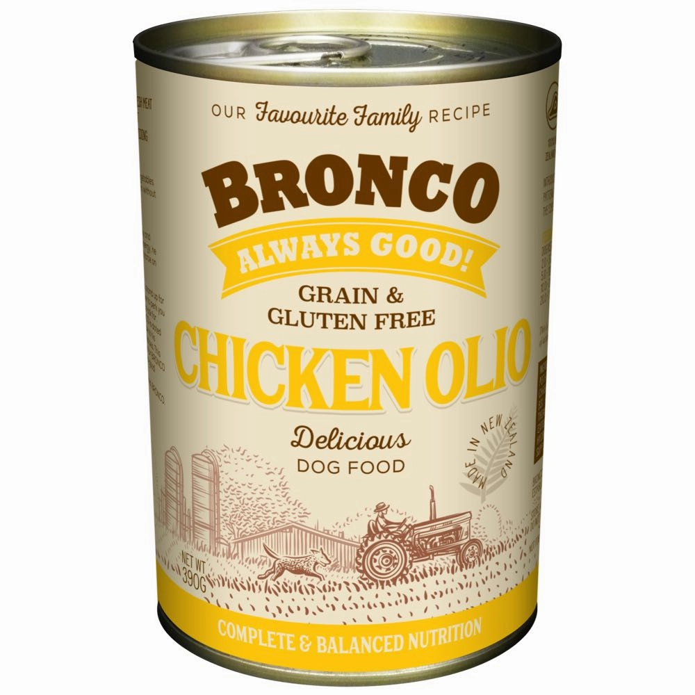 15% OFF: Bronco Chicken Olio Grain-Free Canned Dog Food 390g