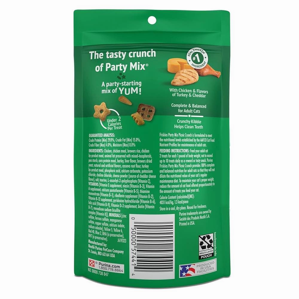 15% OFF: Friskies Party Mix Picnic Crunch Cat Treats 60g