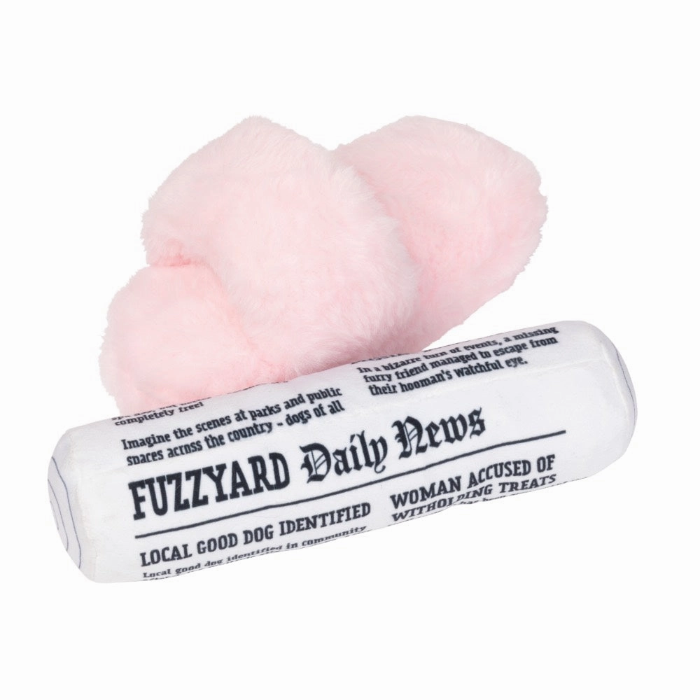 15% OFF: FuzzYard Fetch My Slippers & Paper 2 Pcs Dog Toy