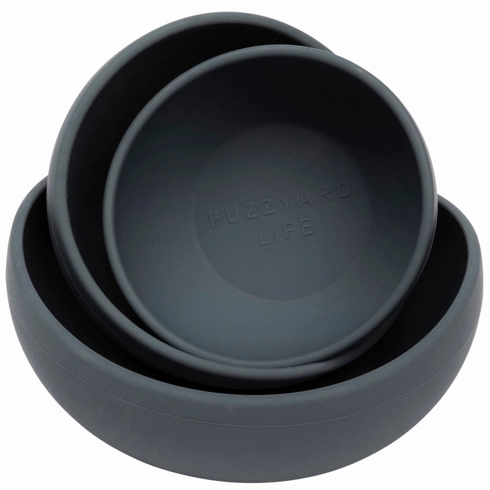 15% OFF: FuzzYard Life Silicone Dog Bowl (Slate Grey)