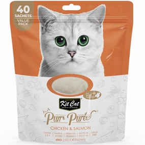 15% OFF: Kit Cat Purr Puree Chicken & Salmon Grain-Free Liquid Cat Treats 600g