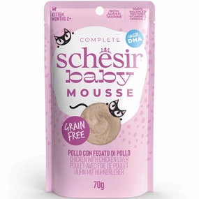 15% OFF: Schesir Baby Mousse Chicken With Chicken Liver Grain-Free Kitten Pouch Cat Food 70g