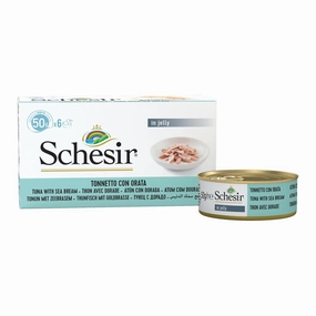 18% OFF: Schesir Tuna with Seabream in Natural Jelly Adult Canned Cat Food Multipack 50g x 6