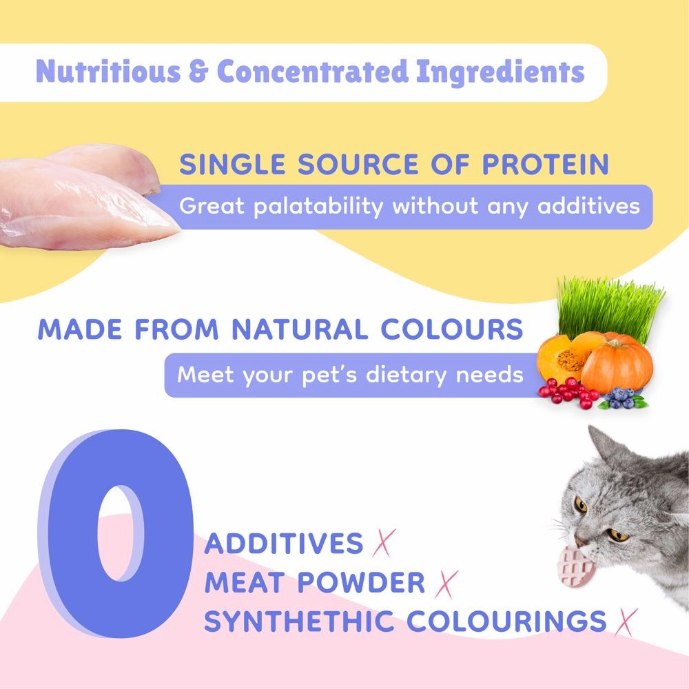 18% OFF: Singapaw Waffle Assorted Flavors Grain-Free Freeze-Dried Treats For Cats & Dogs 120g