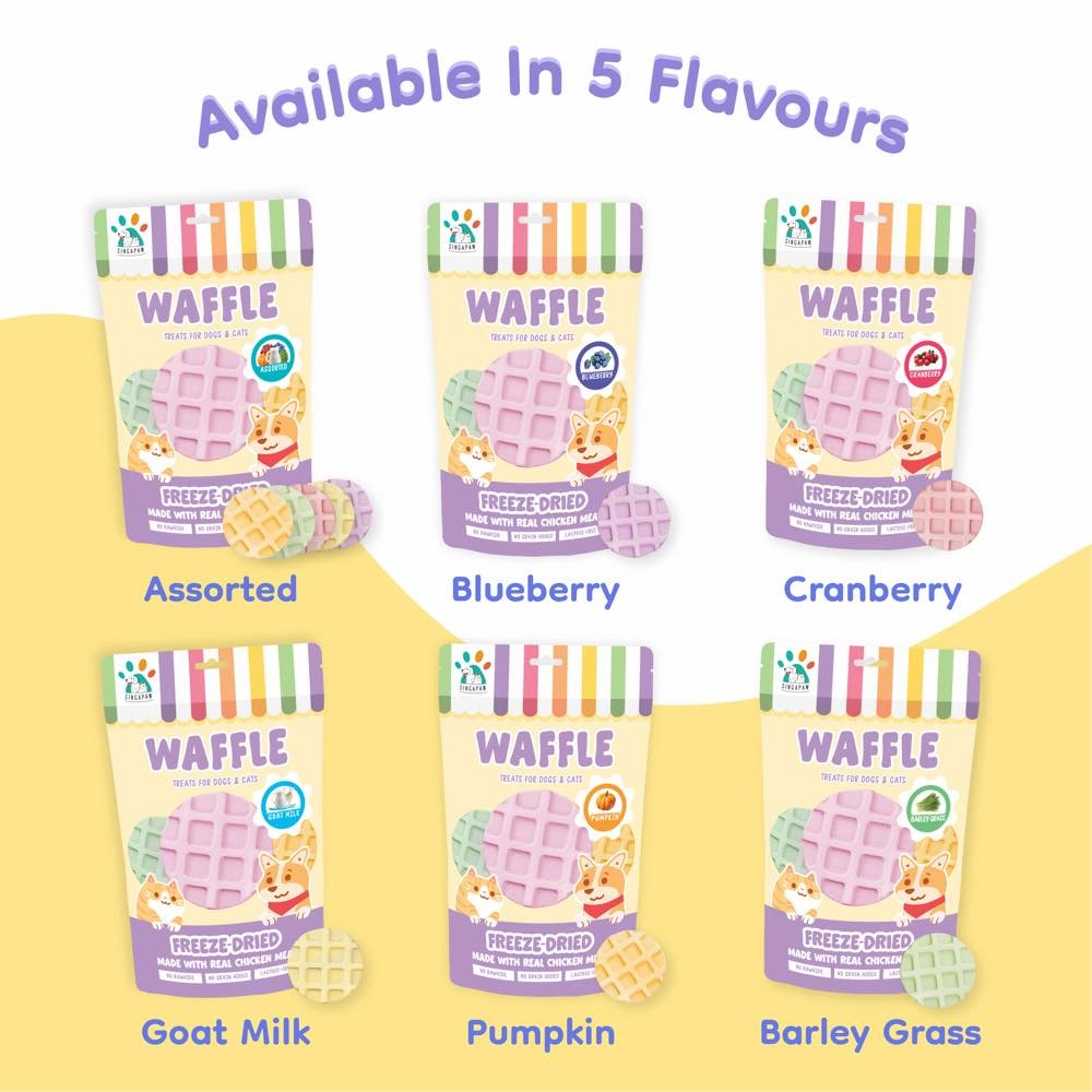 18% OFF: Singapaw Waffle Chicken & Cranberry Grain-Free Freeze-Dried Treats For Cats & Dogs 120g