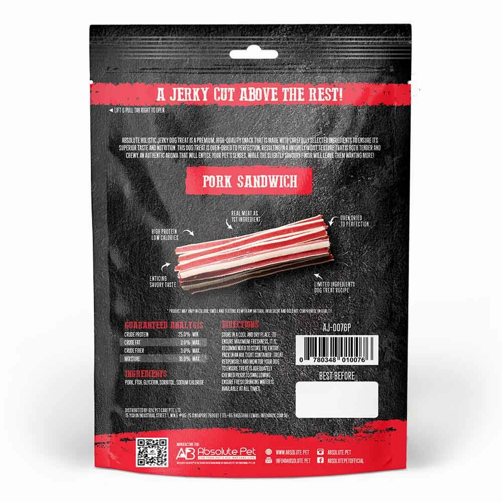 20% OFF: Absolute Holistic Pork & Whitefish Sandwich Grain Free Dog Treat 100g