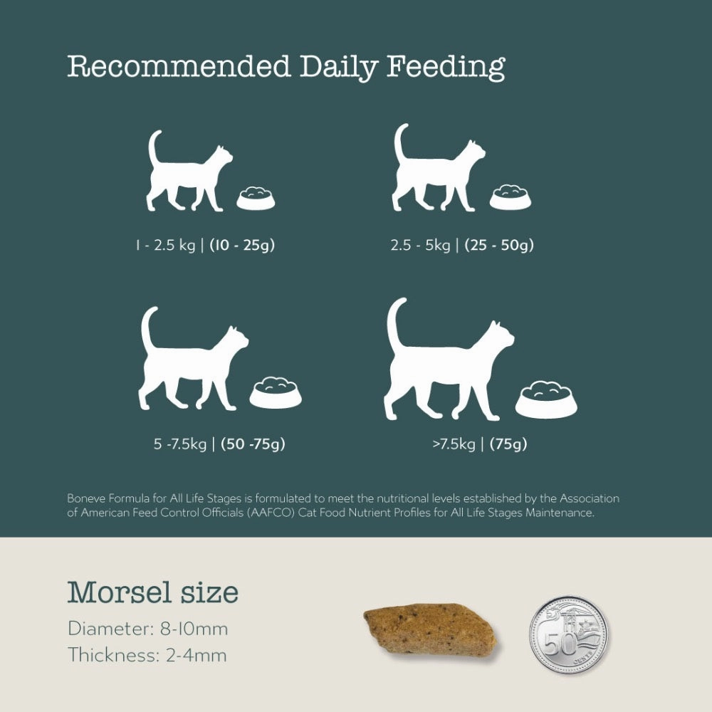 20% OFF: Boneve Chicken & Salmon Skin & Coat Support Grain-Free Freeze-Dried Raw Cat Food