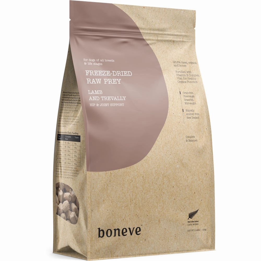 20% OFF: Boneve Lamb & Trevally Hip & Joint Support Grain-Free Freeze-Dried Raw Dog Food