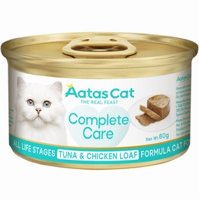 25% OFF: Aatas Cat Complete Care Tuna & Chicken Loaf Canned Cat Food 80g