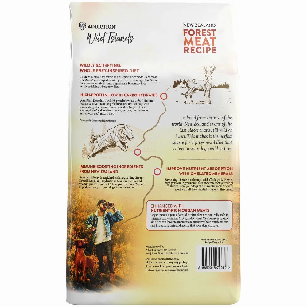 25% OFF: Addiction Wild Islands Forest Meat Venison, Fish & Beef Grain Free Dry Dog Food