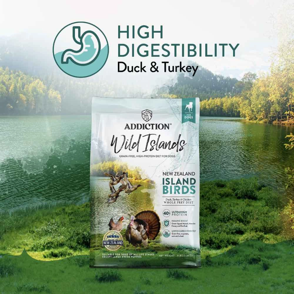 25% OFF: Addiction Wild Islands Island Birds Duck, Turkey & Chicken Grain Free Dry Dog Food