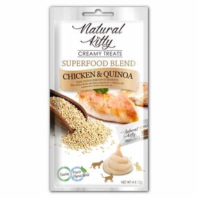 25% OFF (Exp 26Sep24): Natural Kitty Superfood Blend Chicken & Quinoa Creamy Liquid Cat Treats 48g