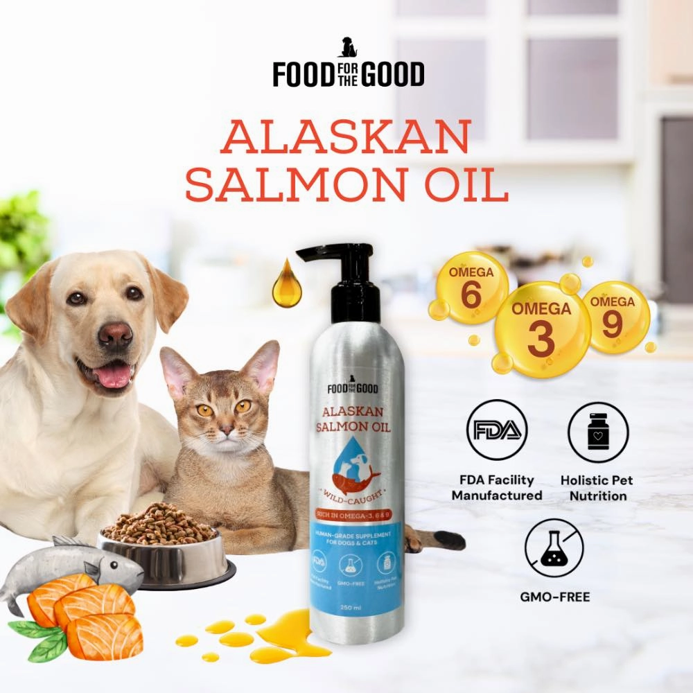 25% OFF: Food For The Good Alaskan Salmon Oil Supplement For Cats & Dogs 250ml