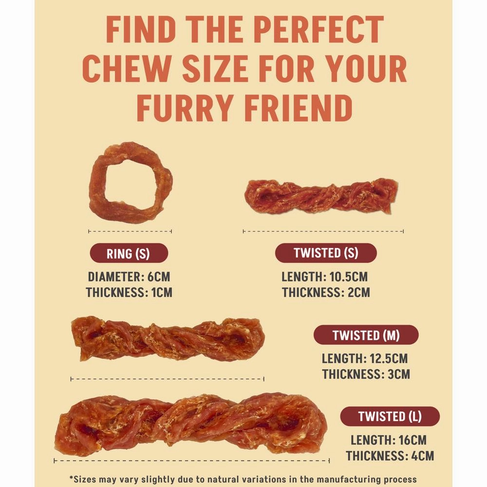 25% OFF: Singapaw Deli Chew Turkey & Beef Tendon Ring Dog Chew (Small) 11g