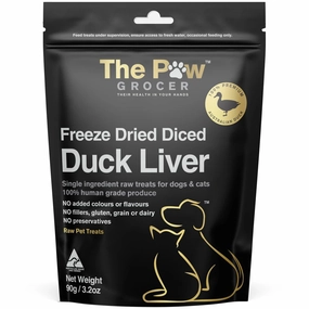 25% OFF: The Paw Grocer Duck Liver Freeze-Dried Treats For Cats & Dogs 72g