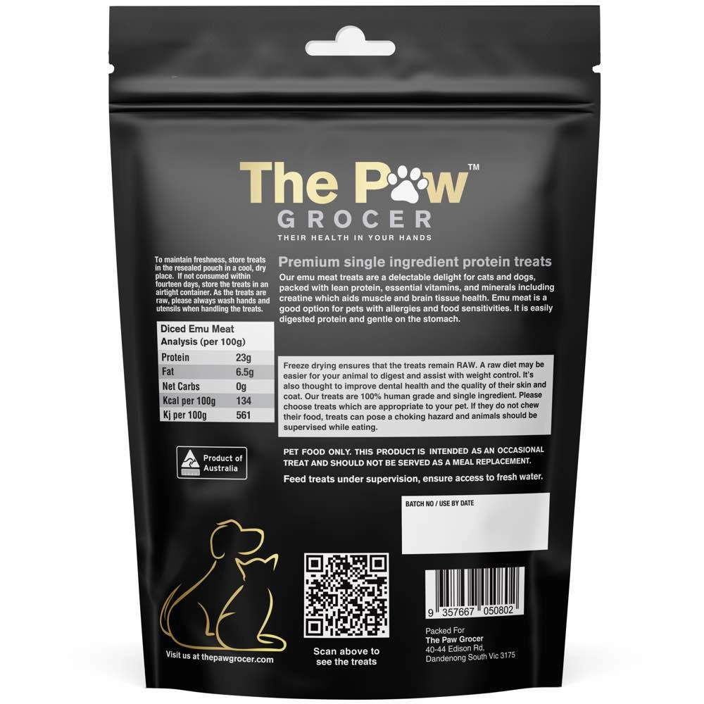 25% OFF: The Paw Grocer Emu Meat Freeze-Dried Treats For Cats & Dogs 72g