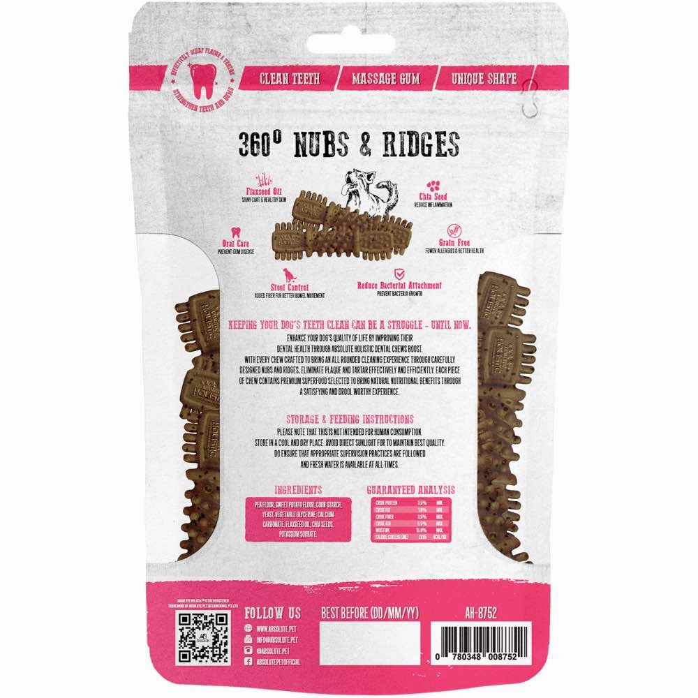 2 FOR $12.80: Absolute Holistic Boost Chia Seed Petite Grain-Free Dental Dog Chews 160g