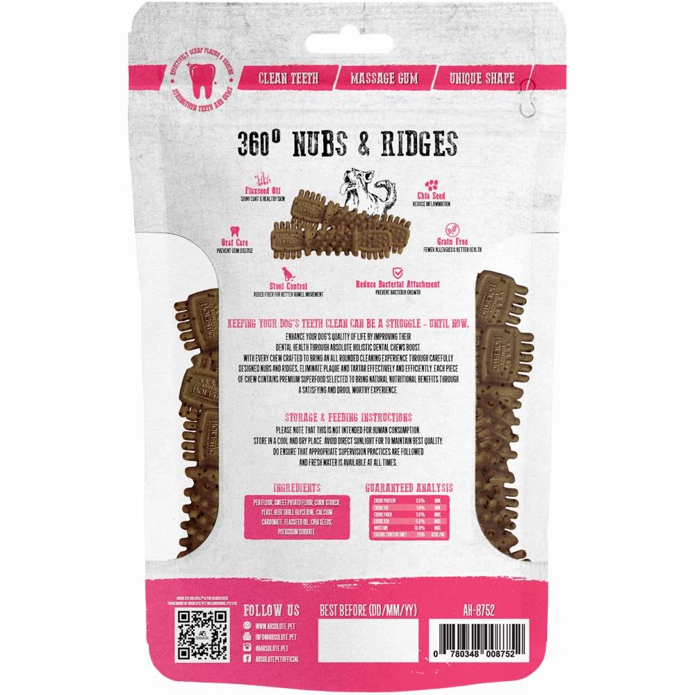 2 FOR $12.80: Absolute Holistic Boost Chia Seed Petite Grain-Free Dental Dog Chews 160g