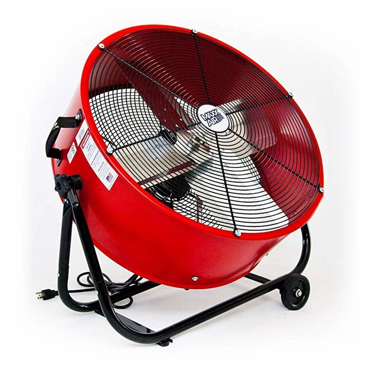 2-Speed Tilting Direct Drive Drum Fan, Red, 24"