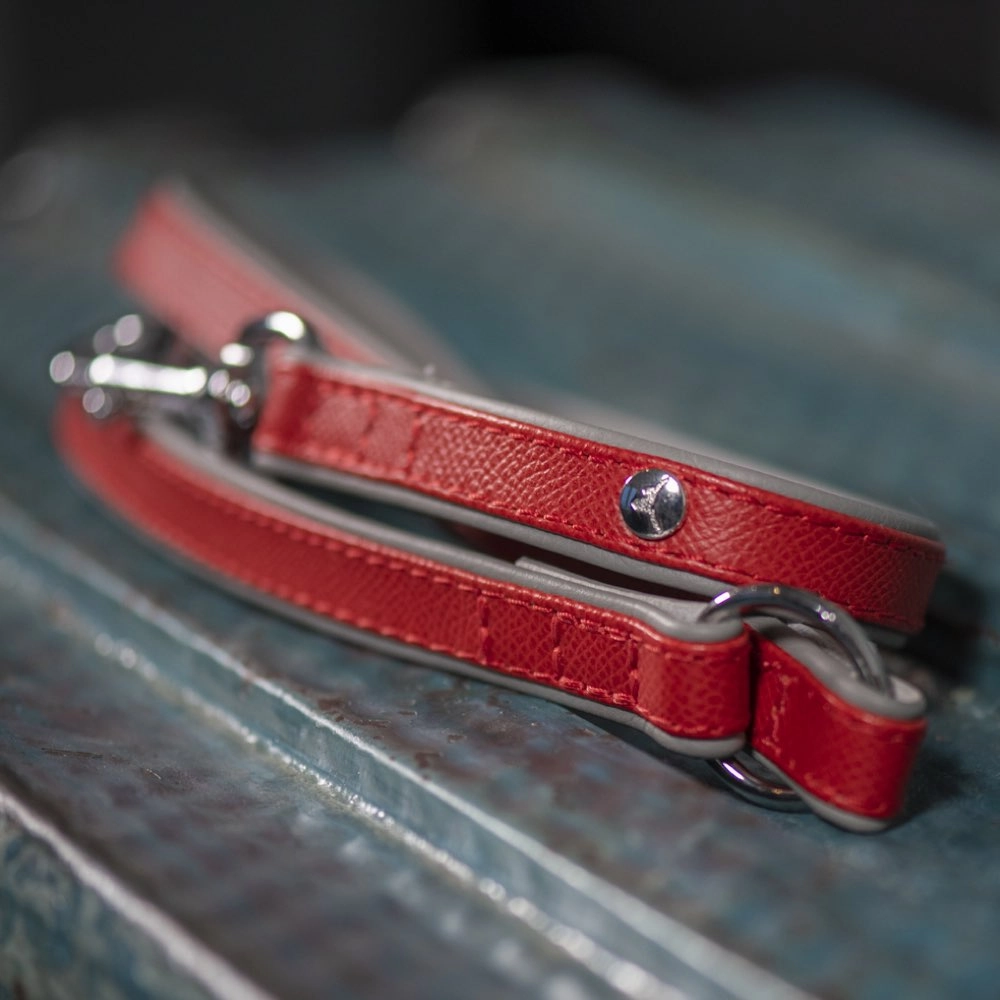 30% OFF: Das Lederband Firenze Leather Dog Leash (Carnelian/Stone)