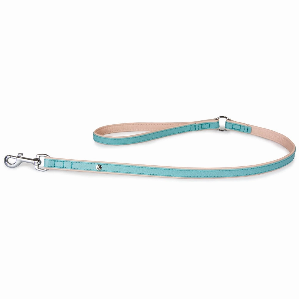 30% OFF: Das Lederband Firenze Leather Dog Leash (Electric Blue/Nude)