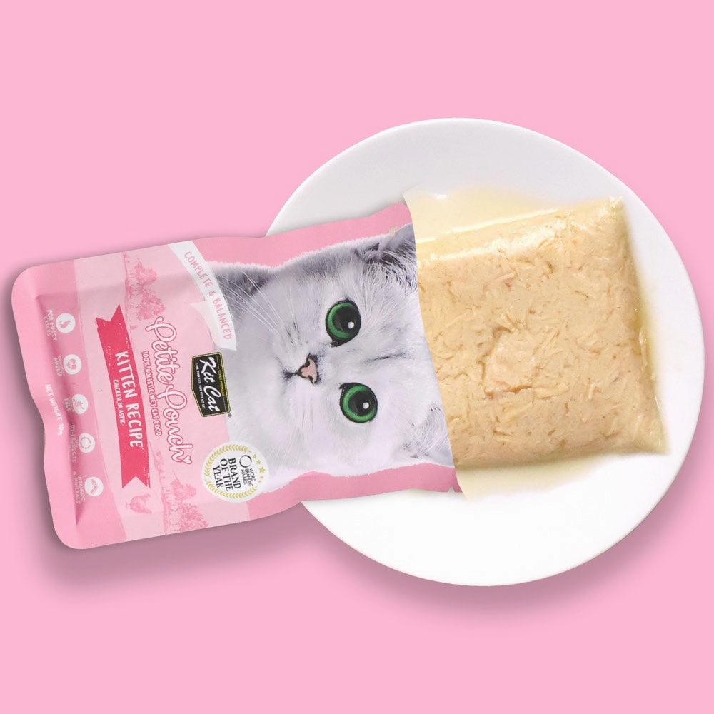 30% OFF: Kit Cat Petite Pouch Kitten Chicken In Aspic Grain-Free Pouch Cat Food 70g x 12