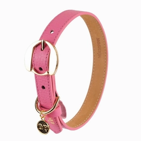 30% OFF: Moshiqa Hachiko Leather Dog Collar (Pink)