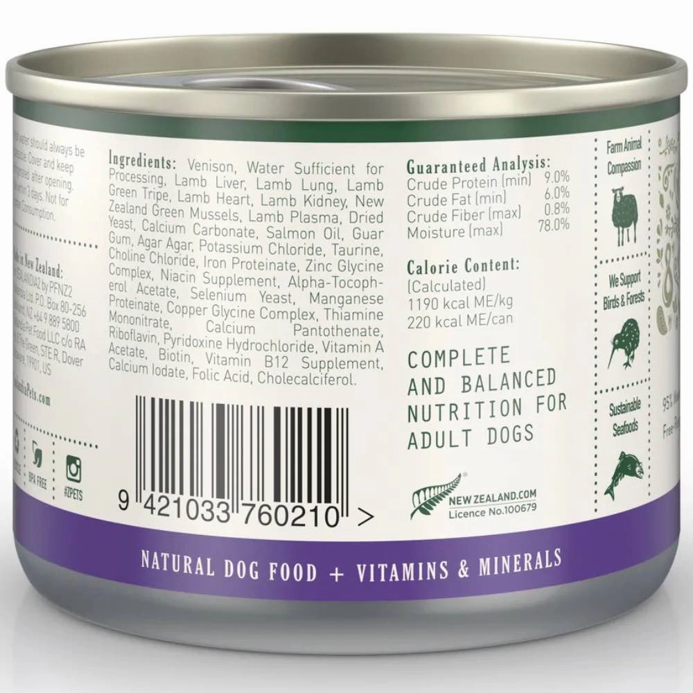 30% OFF: Zealandia Wild Venison Pate Grain-Free Adult Canned Dog Food 185g