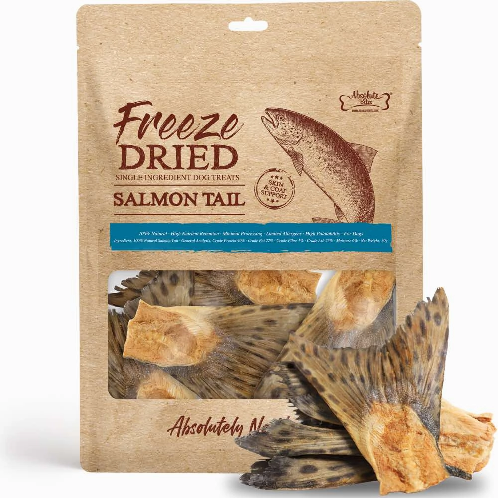 33% OFF: Absolute Bites Salmon Tail Freeze Dried Dog Treat 30g