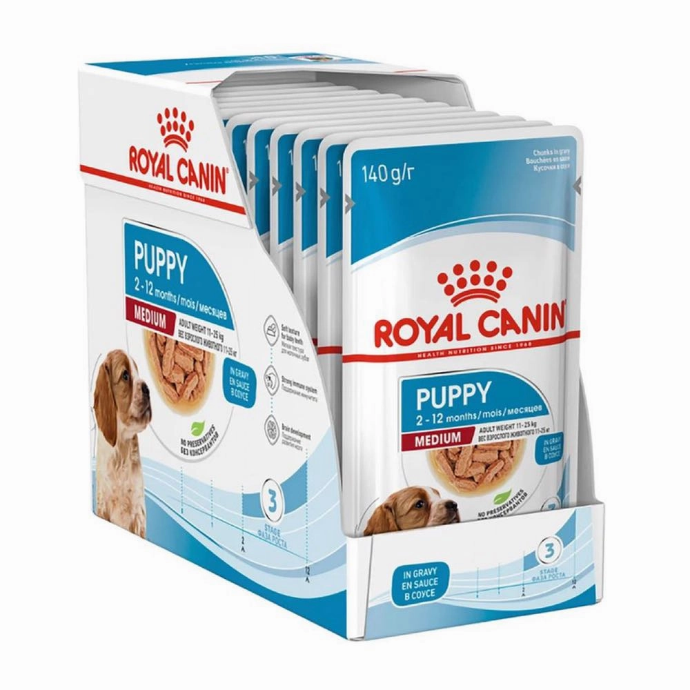 33% OFF: Royal Canin Medium Puppy Pouch Dog Food 140g x 10