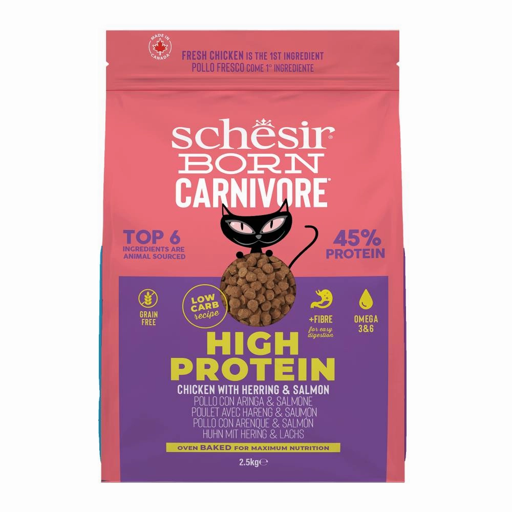 33% OFF: Schesir Born Carnivore Chicken with Herring & Salmon Oven Baked Dry Cat Food