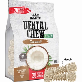 34% OFF: Absolute Holistic Boost Coconut Medium Grain-Free Dental Dog Chews 20pc
