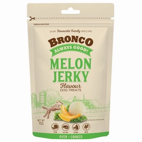 4 FOR $11.50: Bronco Jerky Melon Flavour Dog Treats 70g