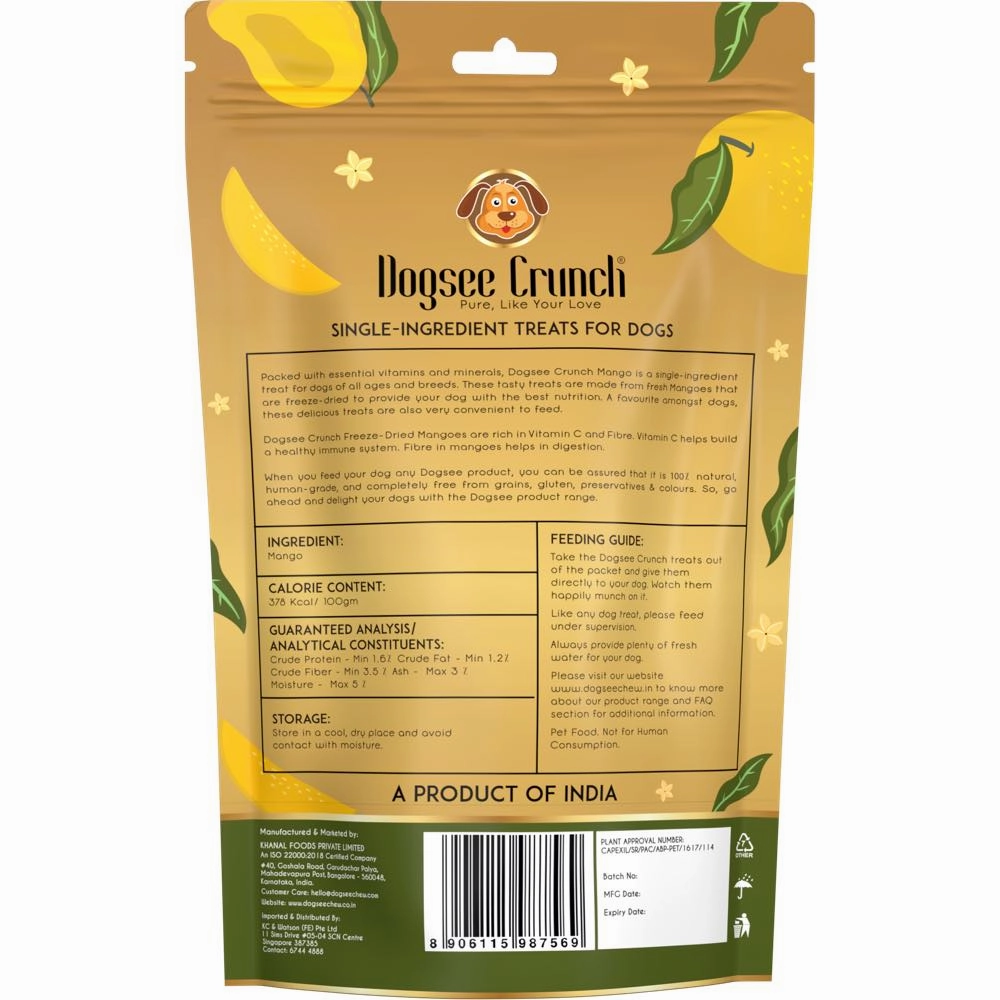 4 FOR $13: Dogsee Crunch Mango Grain-Free Freeze-Dried Dog Treats 10g