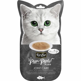 4 FOR $14 : Kit Cat Purr Puree Plus Joint Care Tuna Cat Treats 60g