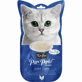 4 FOR $14: Kit Cat Purr Puree Plus Joint Care Chicken Cat Treats 60g
