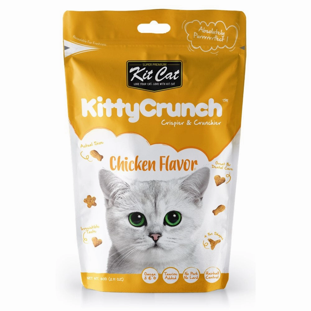 5 FOR $14: Kit Cat KittyCrunch Chicken Flavor Cat Treats 60g