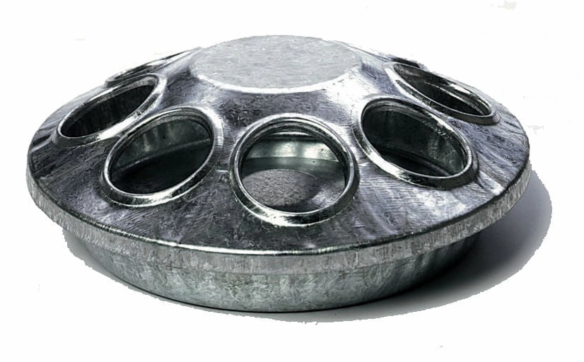8-Hole Galvanized Chick Feeder