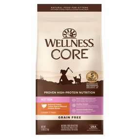 '20% OFF(Exp 9Dec25)  FREE CANNED FOOD': Wellness CORE Kitten Deboned Turkey, Turkey Meal & Deboned Chicken Grain-Free Dry Cat Food 5l