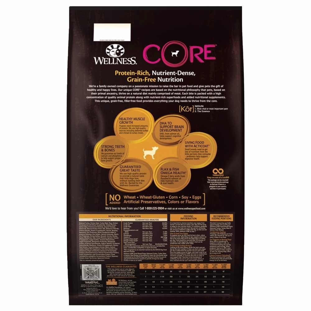 $26 OFF 12lb(Exp 1Nov25) FREE FD TREATS: Wellness CORE Grain-Free Small Breed Puppy Dry Dog Food
