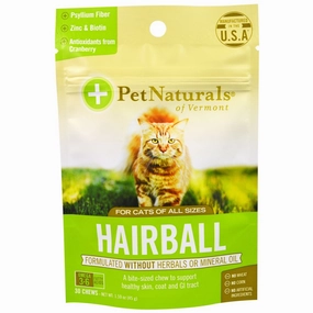 $2 OFF (Exp Aug25): Pet Naturals of Vermont Hairball Supplement Cat Treat 30 Chews