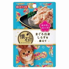 $3 OFF (Exp 7Jul25): Petline Kaiseki Pouch Maguro White Meat with Shirasu Soup Pouch Cat Food 40g x 12