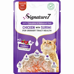 $3 OFF: Signature7 Chicken With Surimi For Urinary Tract Health (Sat) Grain-Free Pouch Cat Food 50g x 12