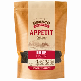 $4 OFF: Bronco Appetit Beef Liver Dehydrated Dog Treats 90g