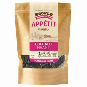$4 OFF: Bronco Appetit Buffalo Heart Dehydrated Dog Treats 90g