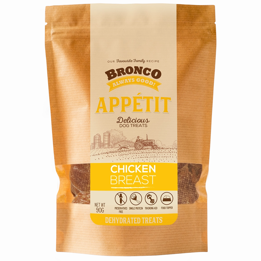 $4 OFF: Bronco Appetit Chicken Breast Dehydrated Dog Treats 90g